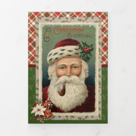 Foto Vintage dreifach gefaltete Weihnachtskarte Dreifach Gefaltete Urlaubskarte