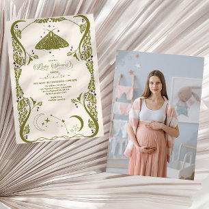 Foto Vintage Himmels-Schmetterling Baby Shower Einladung