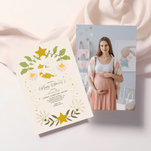 Foto Vintage Himmelsbotanik-Baby-Party Einladung