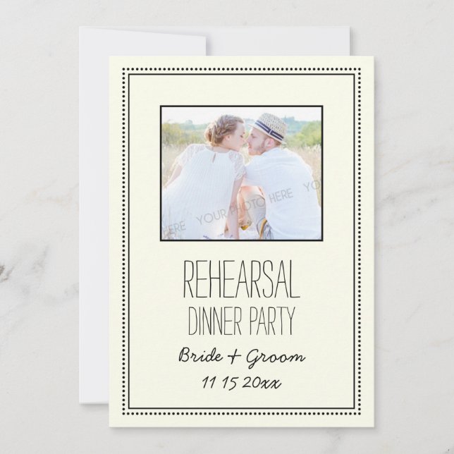 Foto Vintage Hochzeit Probe Abendessen Party Einladung (Vorderseite)