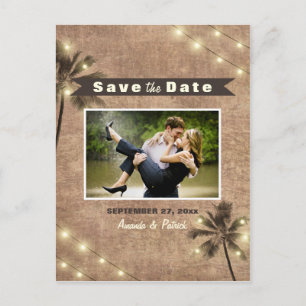Foto Vintage Palmenbaum Save the Date Postkarten