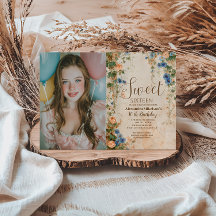 Foto Vintage Pastell Wildblume Sweet Sixteen