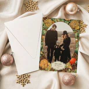 Foto Vintage Rustikale Weihnachtswald Feiertagskarte