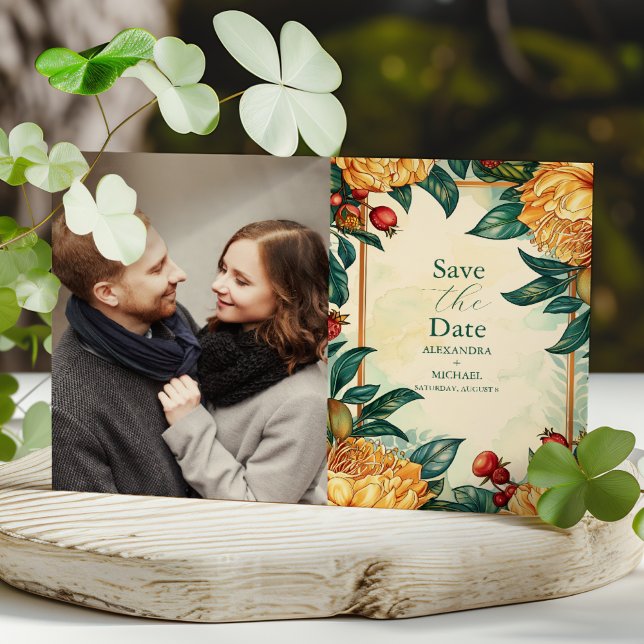 Foto Vintager Blumenstrauß Jugendstil Hochzeit Save The Date (Von Creator hochgeladen)