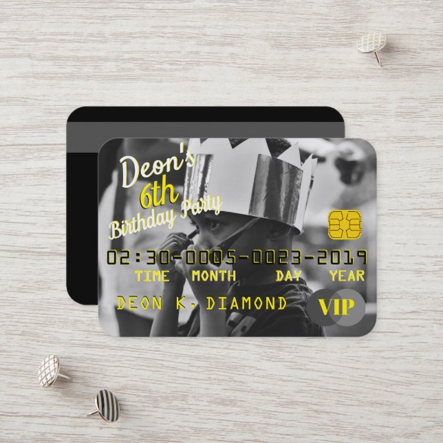 Foto VIP Geburtstagskarte Einladungen (Vorderseite/Rückseite Beispiel)