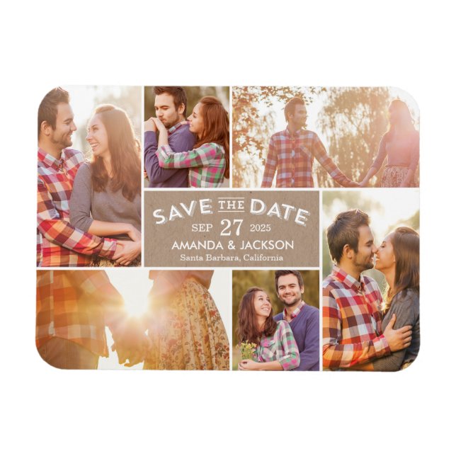 Foto-Vitrine Save-The-Date-Magnet Magnet (Horizontal)