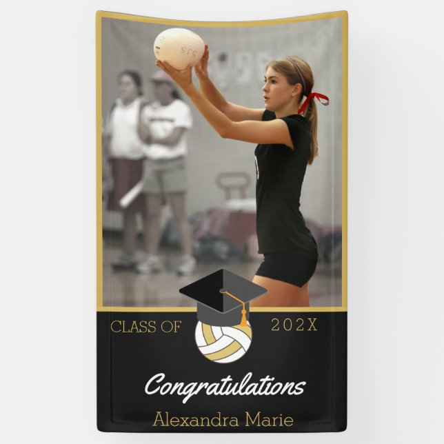 Foto Volleyball-Spieler gratulieren Absolvent Banner (Vertikal)