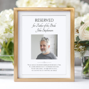 Foto vom Brautvater - Platz reservieren - Hochzeit Poster