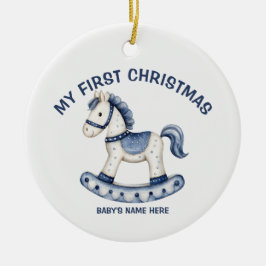 Foto vom ersten Weihnachten des Babys im Wasserfar Keramik Ornament