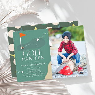 Foto vom Golfplatzfairway Kindergeburtstag Par-Tee Einladung