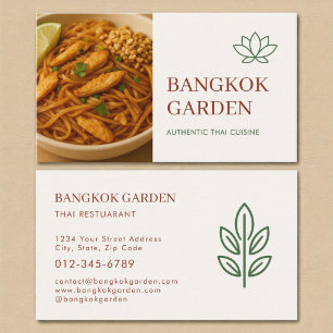 Foto vom thailändischen Restaurant-Catering-Servic Visitenkarte