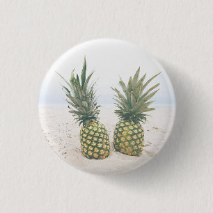 Foto von 2 Ananas am Strand Button