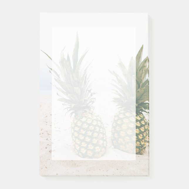 Foto von 2 Ananas am Strand Post-it Klebezettel (Vorderseite)
