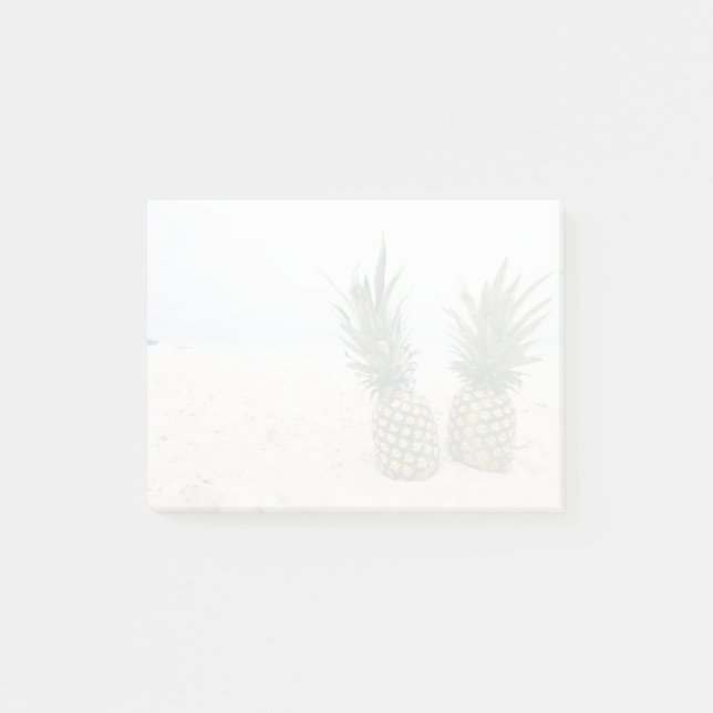 Foto von 2 Ananas am Strand Post-it Klebezettel (Vorderseite)