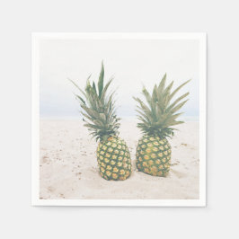 Foto von 2 Ananas am Strand Serviette