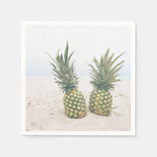 Foto von 2 Ananas am Strand Serviette