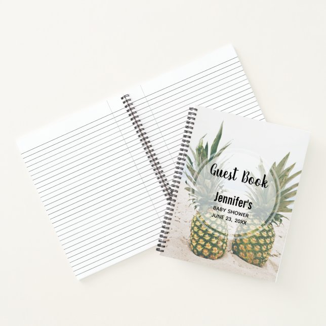 Foto von 2 Ananas in einem Beach Guest Book Notizbuch (Innenseite)