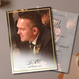 Foto von 80. Male Geburtstag Eleganter Goldrahmen Einladung