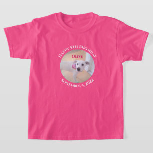 Foto von Adorable Puppy Dog mit scharf rosa Scarf T-Shirt