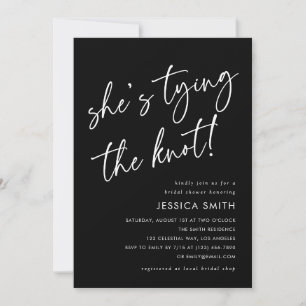 Foto von Black She's Tying the Knot Brautjunggesel Einladung