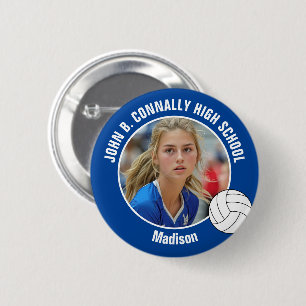 Foto von blauem Volleyballspieler Hochstimmung in  Button