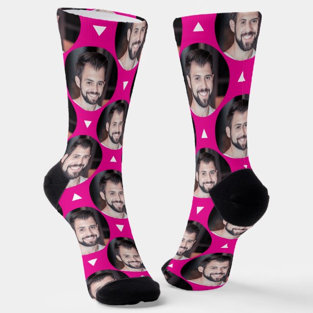 Foto von Boyfriend für Girlfriend Hot Pink Fun Socken (Gewinkelt)