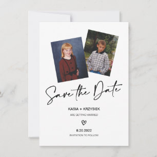 Foto von Braut und Bräuche Save the Date Einladung