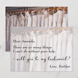 Foto von Brautkleidern, Wirst du meine Brautjungfe Einladung