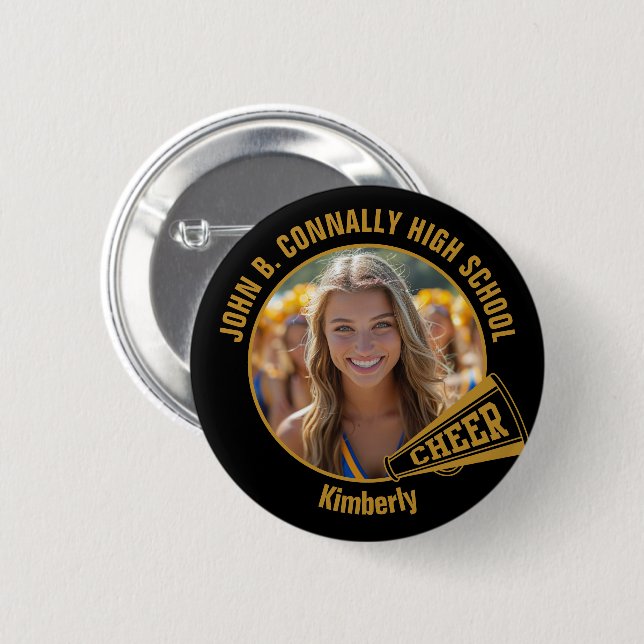 Foto von Cheerleadern der Black Gold High School Button (Vorne & Hinten)