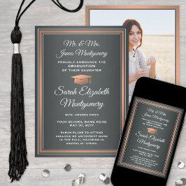 Foto von Eltern aus grauem Kupfer und weißem Absch Ankündigung