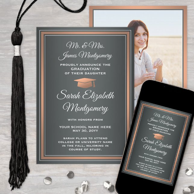 Foto von Eltern aus grauem Kupfer und weißem Absch Ankündigung (Von Creator hochgeladen)