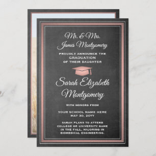 Foto von Eltern - Halbpension und rosa Abschluss Ankündigung