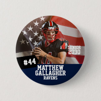 Foto von Football-Spieler an Senior Night Button