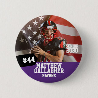 Foto von Football-Spieler an Senior Night Button