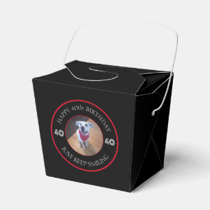 Foto von Hundegrägen Geburtstag 40 Schwarz und Rot Geschenkschachtel