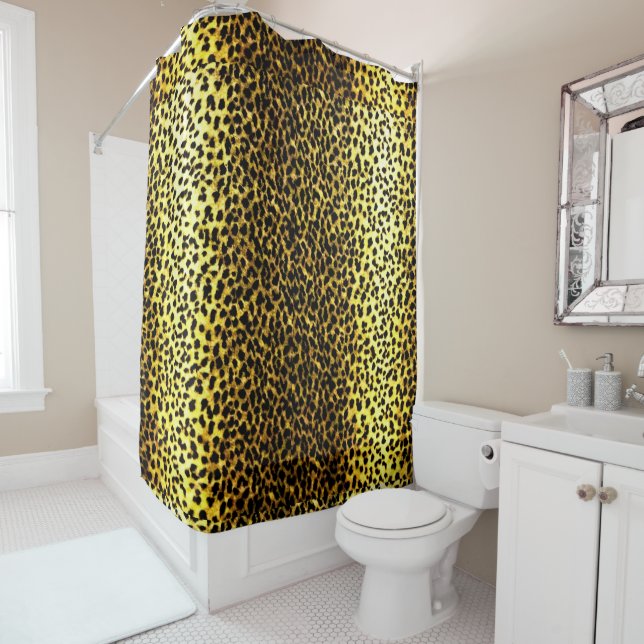 Foto von Imitaten Leopard Pelz Drucktapete Duschvorhang (Beispiel)