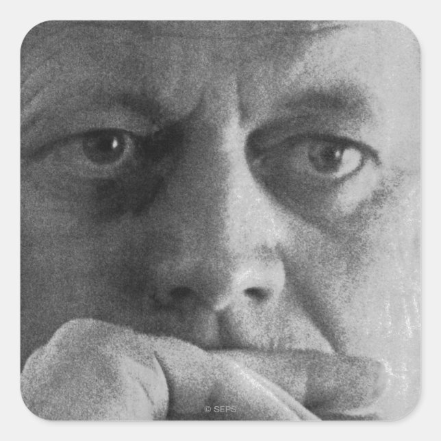 Foto von John F. Kennedy Quadratischer Aufkleber (Vorderseite)