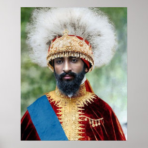 Foto von König Haile Selassie der äthiopischen Lei Poster