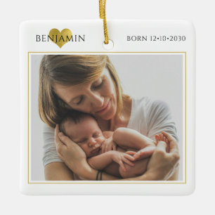 Foto von Mama und Neugeborenem Keramikornament