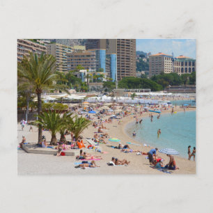 Foto von Menschen am Strand von Monte Carlo Postkarte