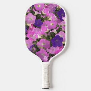 Foto von Morgen-Glorie rosa und violetten Blumen Pickleball Schläger