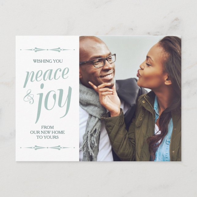 Foto von New Home Holiday Moving Announcemet Postkarte (Vorderseite)