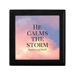 Foto von Pink Sky beruhigt die Storm Bible Verse Erinnerungskiste