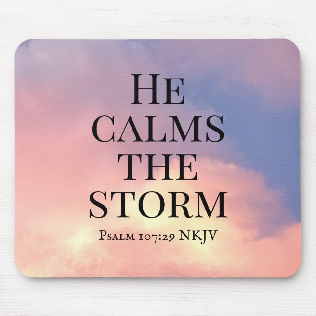 Foto von Pink Sky beruhigt die Storm Bible Verse Mousepad (Vorne)