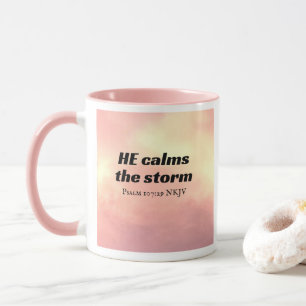 Foto von Pink Sky beruhigt die Storm Bible Verse Tasse