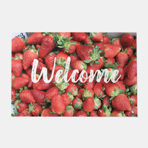 Foto von Red Juicy Strawberries Willkommen Fußmatte