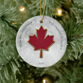 Foto von Red Maple Leaf Keramik Ornament