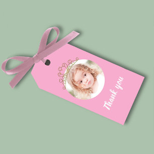 Foto von rosa Geburtstagsprinzessin Tiara  Geschenkanhänger