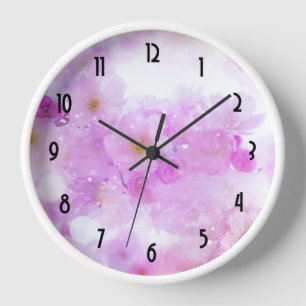Foto von rosa Kirschblüten Uhr