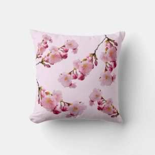 Foto von rosa Sakura-Kirschblüten-Frühlingszweigen Kissen